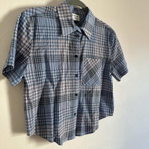 Sunday Best Plaid Button-up Crop (Aritzia) - Picture 3 of 4